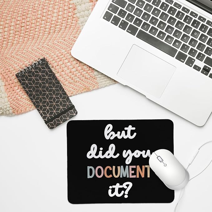 Rusenbao Funny Work Mouse Pad, But Did You Document It, Small Mouse Pads for Desk, Non-Slip Rubber Base Mouse Pads for Wireless Mouse, Computers, Laptop, Office, 9.5x7.9 Inch