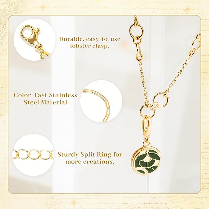 Wisreach 18K Gold & Silver Chain for Jewelry Making, 80 Feet 14 Rolls DIY Bracelet Chains with 200 Jump Rings, 20 Lobster Clasps & 20 Connectors
