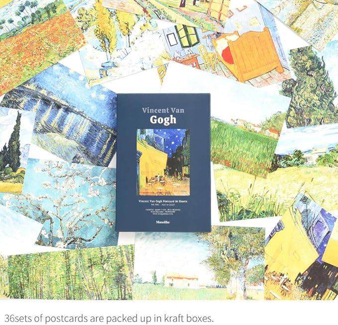 Monolike Gogh Single cards - mix 36 pack, Famous painting and Famous 36 Gogh Single cards