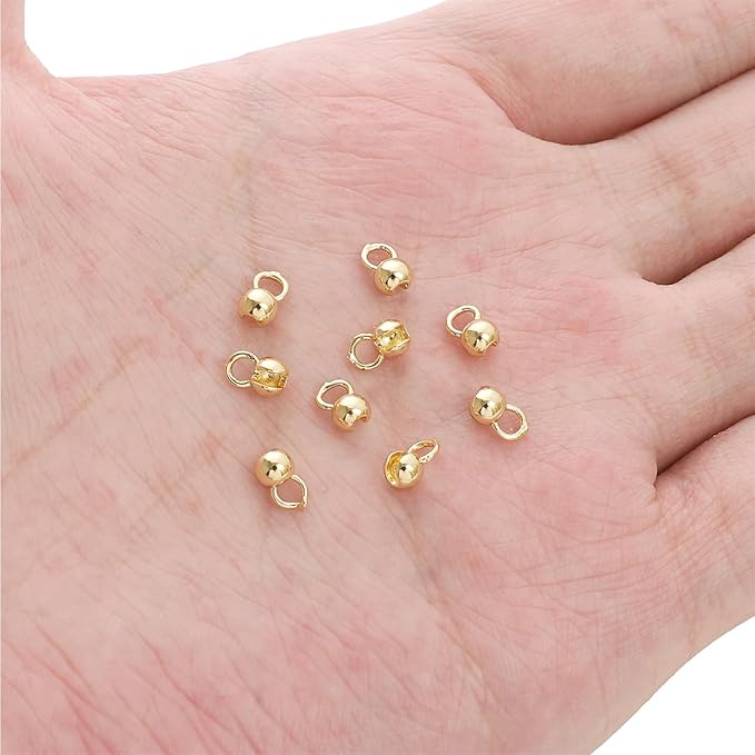 14K Gold Plated Open Crimp Beads 4x6mm 30pcs for Jewelry Making Findings