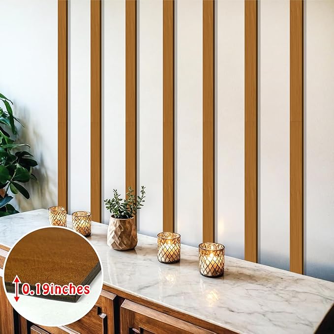 14 Pcs Large Rustic Wooden Wall Decor Striped Art Decoration Geometric Line Art Decal for Living Room Bedroom Mid Century Modern Decor Accent Murals for Office Farmhouse Home Indoor Decor 16.5"x2.0"