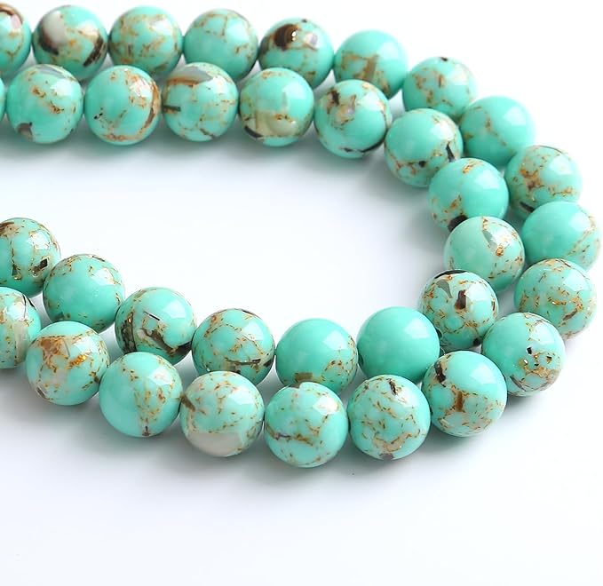 4MM 86PCS Peacock Blue Shell Turquoise Spacer Loose Beads for Jewelry Making DIY Bracelet Necklace