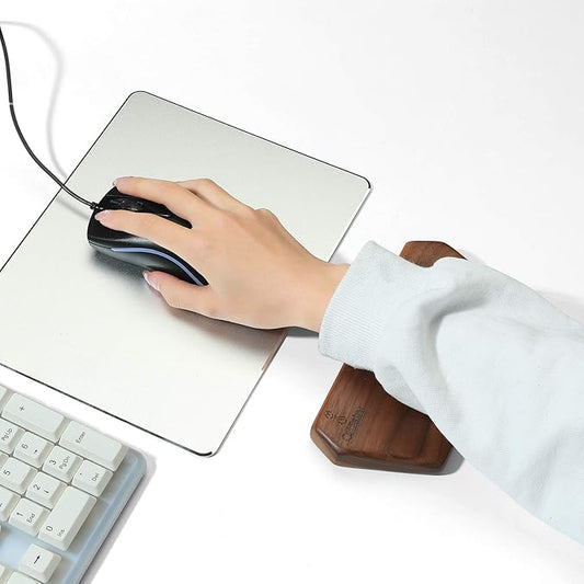 Wooden Keyboard Palm Rest - Walnut Wrist Guard, Solid Wood Mouse Pad - Black Walnut, 6.9in
