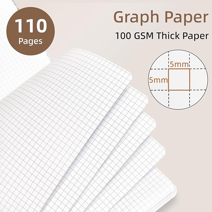 Cute Spiral Notebook journal A4 Aesthetic Pretty Design for Women Girls Kawaii with Pocket, 8.5 x 11 inch, Graph, Turtle