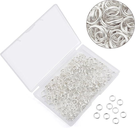 500Pcs Split Rings,Double Loop Jump Ring Sets Split Jump Rings for Jewelry Making,Small O Key Ring Earring Necklace Bracelet Connector for DIY Crafts Making Findings (Silver,8mm)