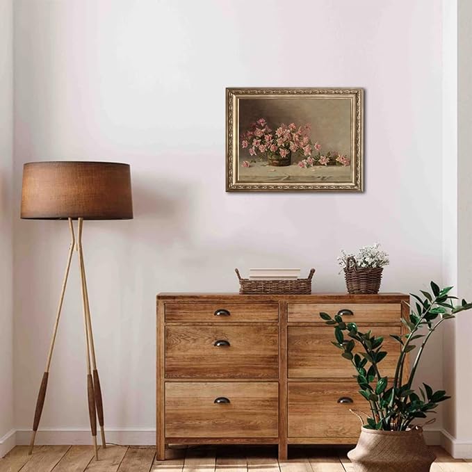uniro Vintage Floral Wall Art, French Country Wall Decor, Retro Flower Botanical Painting, Farmhouse Wall Art Rustic Antique Canvas Prints Vintage Art Pictures for Bedroom Bathroom Decor( 8" x 10"-UNFRAMED)