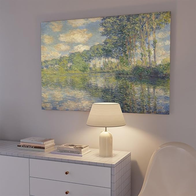 CFIOZYOS 40+ Monet Famous Print Posters Poplars on The Epte by Claude Monet Impressionism Poster for Teen Boys Room Wall Art Canvas Painting Print Frame 16×24inch(40×60cm)