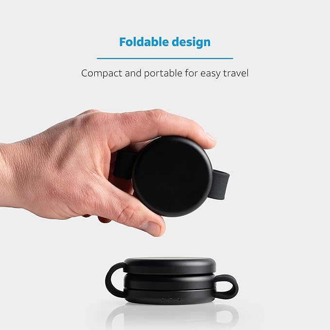 AT&T 3-in-1 Foldable Wireless Charging Station – 15W Qi-Certified Fast Charger Stand for iPhone 15/14/13, Android & AirPods – MagSafe Compatible – USB-C Cable Included – Black
