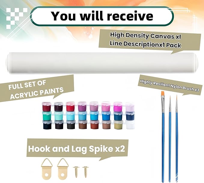 JYXSJYYD Paint by Numbers Kit for Adults Beginner,Ginger Cat Easy Paint by Number Kits Canvas Without Framed,Cute Cat DIY Acrylic Oil Painting Adults Paint by Numbers Kits for Home Decor 16x16 Inch