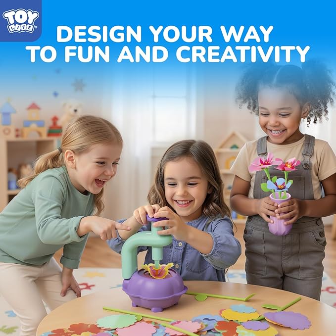 TOY Life DIY Flower Bouquet Making Kit for Girls - Creative Fabric Flower Craft Kit for Kids Ages 4-8, Educational Birthday Valentine's Day Gift for 5, 6, 7, 8 Year Old Girls, Arts and Crafts Toys