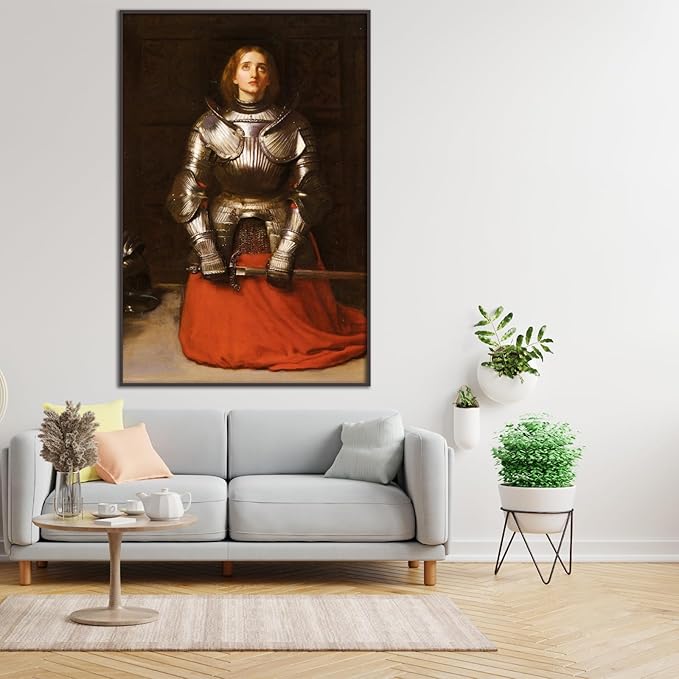 OKRA John Everett Millay Canvas Wall Art Joan of Arc Vintage Portrait Poster Master Painting Print Historical Cultural Illustration Suitable for Home Classroom Wall Decor Unframed(24x36inc/60x90cm)