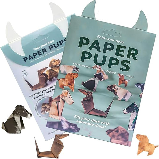 DIY Paper Cats Origami Kit for Making Cute Origami Cat, Crafts for Adults & Kids Activities Paper Cats for Desk Decoration, Gift for Cat Lovers & Valentine’s Day (2PCS Dogs Origami)