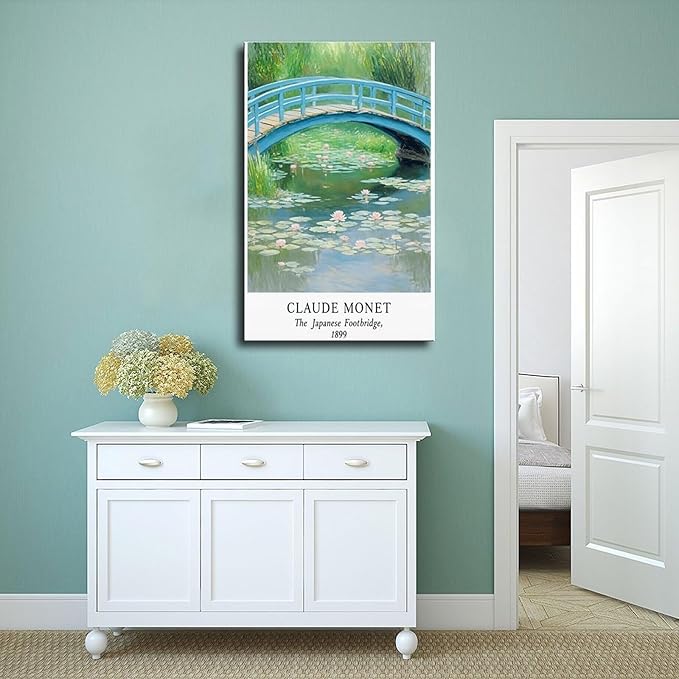 NBLKJHLFD Monet's Art Pond A Canvas Poster Wall Art Decor Print Picture Paintings for Living Room Bedroom Decoration 12×18inch(30×45cm) Unframe-style-6