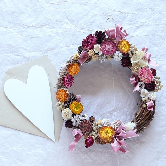 240 Pcs Natural Dried Daisy Flowers Heads Bulk Gerbera Daisies Multicolor Real Sunflowers Chrysanthemum with Jute Rope and Needle Dry Flower Arrangements for DIY Craft Wedding Decor Home Party