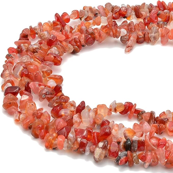 Gemstone Chips Natural Red Agate 3-5mm Healing Crystals Waist Bracelets Necklace Kit Irregular Stone DIY Crafts Design Jewelry Making Approxi 32 inch