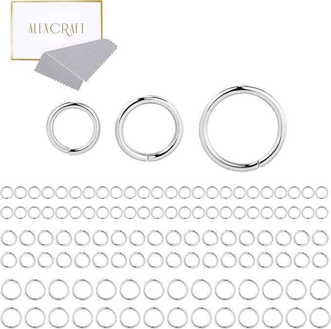 Sterling Silver Jump Rings for Jewelry Making 4mm 5mm 6mm 925 Sterling Silver Open Jump Rings for DIY（60 PCS）