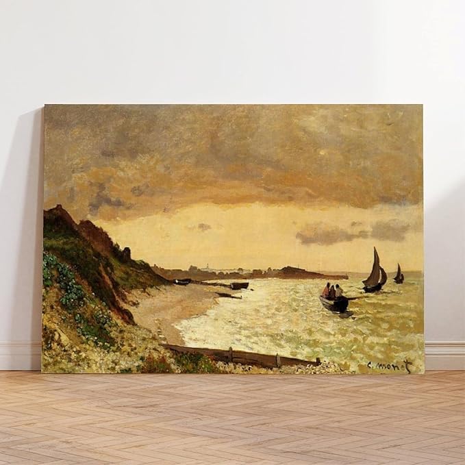 40+ Monet Famous Print Posters The Coast at Sainte-Adresse by Claude Monet Impressionism Canvas Art Poster And Wall Art Picture Print Modern Family Bedroom Decor Posters Unframe 12×18inch(30×45cm)