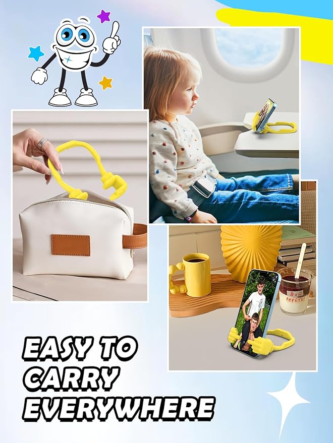 Christmas Stocking Stuffers for Teens Girls Women Adults Gifts: Lazy Cell Phone Holder for Desk Unique Gesture Phone Stand Gifts for Teenager Boys Men Funny Gag Gift Who Have Everything White Elephant
