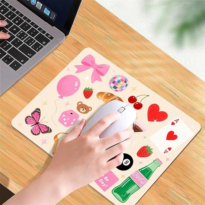 Square Mouse Pad Cute Party Supplies, Personalized Premium-Textured Custom Mouse Mat Design, Washable Mousepad Cloth, Non-Slip Rubber Base Computer Mouse Pads for Wireless Mouse