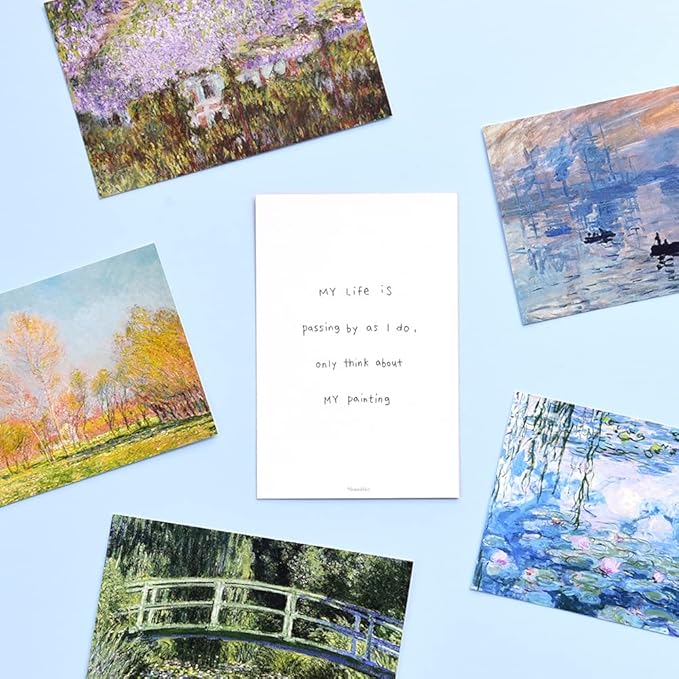 Monolike Art Gogh & Monet Single cards - mix 24 pack, Famous painting and Famous 24 Monet + Gogh Single cards