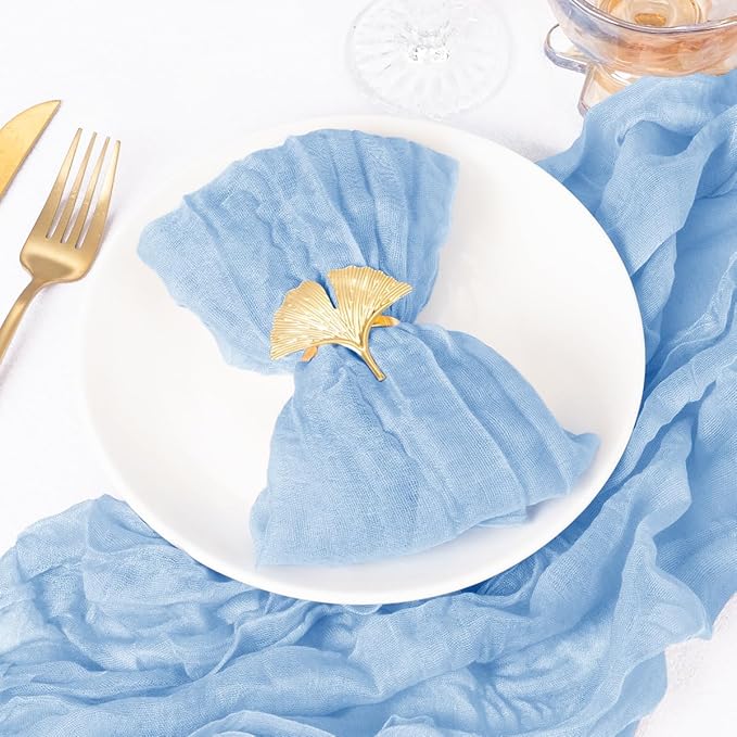 50 Pack Light Blue Cheesecloth Napkins Spring Cloth Napkins Set of 50 Baby Blue Dinner Napkins Bulk 21x21 Inches for Wedding Bridal Shower Baby Shower Valentine's Day