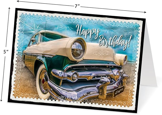 Current Vintage Transport Birthday Greeting Cards - Set of 20 (2 each of 10 Designs), 5 x 7 Inches, Sentiments Inside, Envelopes Included, Assortment Set