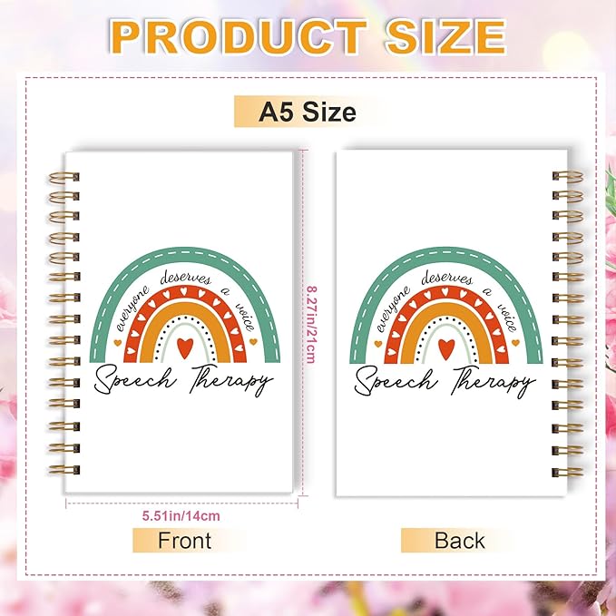 SLP Spiral Journal Notebook - Rainbow Speech Therapist Gifts for Women, SLP Gift for Speech Therapist, Spiral Notebooks Language Pathologist Gift, Everyone Deserves a Voice Journal 5.5x8.3 Inch