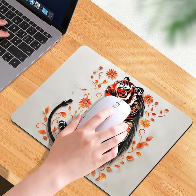 Tiger Texture Mouse pad, Square Waterproof and Anti Slip Mouse pad for Office laptops