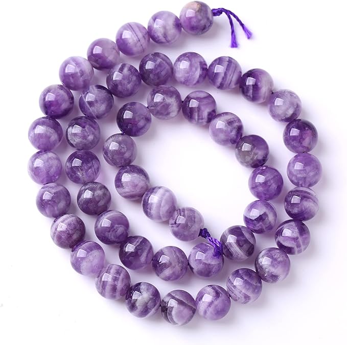 120PCS 6MM Purple Amethyst Dream Lace Beads Natural Quartz Crystal Stone Loose Beads for Jewelry Making DIY Bracelet Grade A+