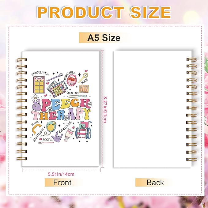 Speech Therapist Spiral Notebook - Boho Speech Therapist Gifts for Women, SLP Gift, Spiral Journal Notebooks Language Pathologist Gift, Mental Health Journal for SLP 5.5x8.3 Inch