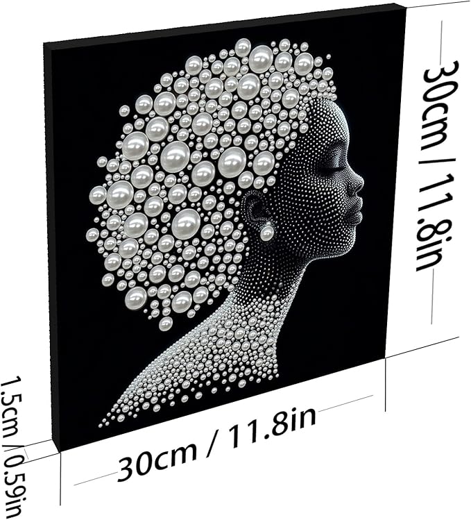 DIY Pearl Painting Kit with Wooden Frame, 3D Plastic Pearl Gemstone Ocean Art Craft for Adults Beginners, Diamond Art Kits for Adults, Home Wall Decor Ready Gift for Women(Woman Closed Eyes)(30*30cm)