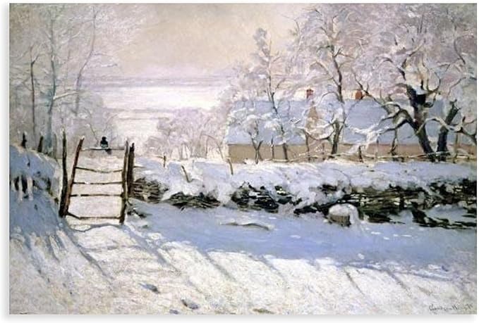 CFIOZYOS Claude Monet - The Magpie Canvas Poster Wall Art Print Bedroom Decor Office Room Kitchen Decor Gift Unframe 16x24inch(40x60cm)