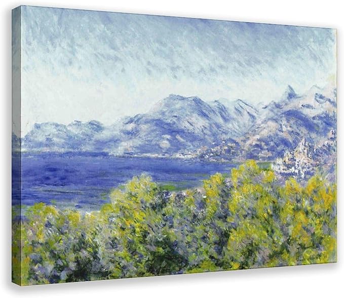 CFIOZYOS 40+ Monet Famous Print Posters View of Ventimiglia by Claude Monet Impressionism Art Wall Decoration Poster Family Bar Restaurant Garage Cafe Art Print Gift Frame 16×24inch(40×60cm)