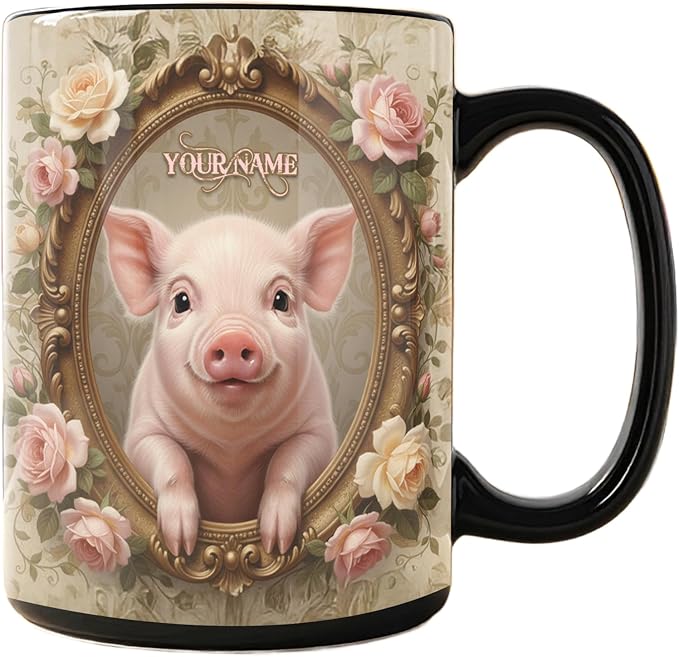 VanLich Shop Personalized Cute Pig Changing Color/Accent Coffee Mug – Animal Design Mug