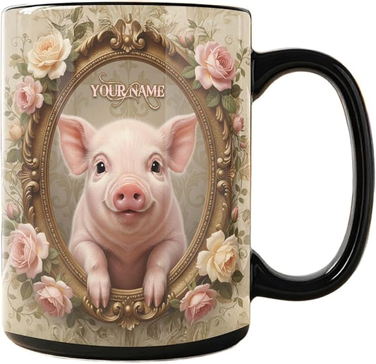 VanLich Shop Personalized Cute Pig Changing Color/Accent Coffee Mug – Animal Design Mug