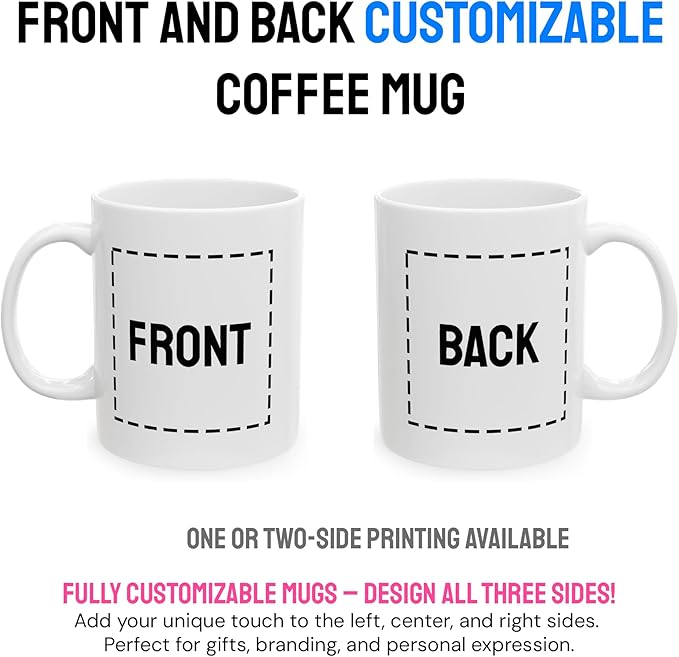 Personalized Coffee Mug – Custom Photo, Text, or Logo Ceramic Mug Tea Cup | Taza Personalizada with Picture or Message | Customized Gift Idea for Men & Women, Mom, Dad, Friends - White/Red | 15oz