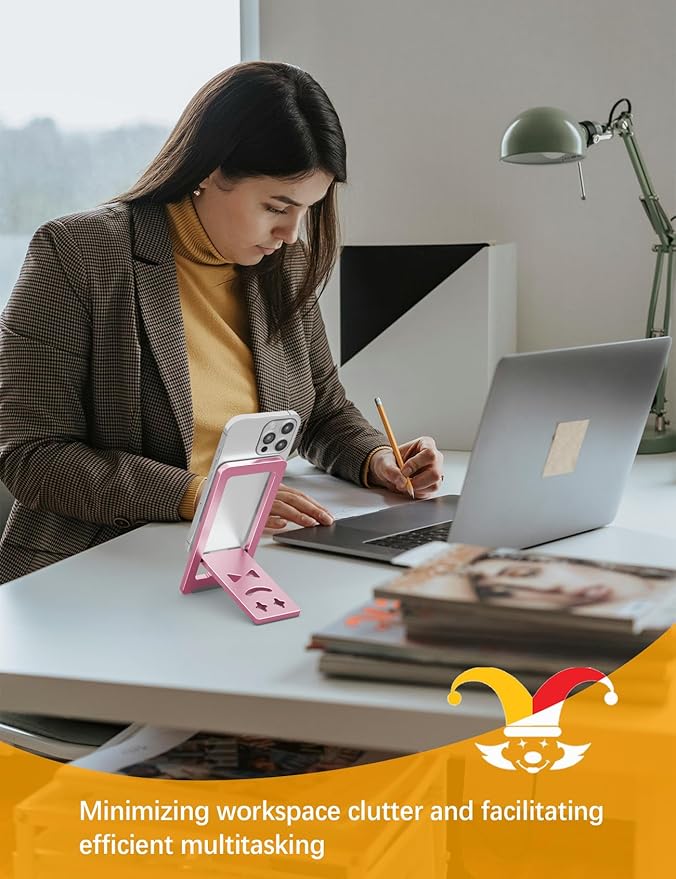 Ultra - Thin Portable Phone Stand: Foldable & Space - Saving, Fits 3.7-7 inch Devices, Pink