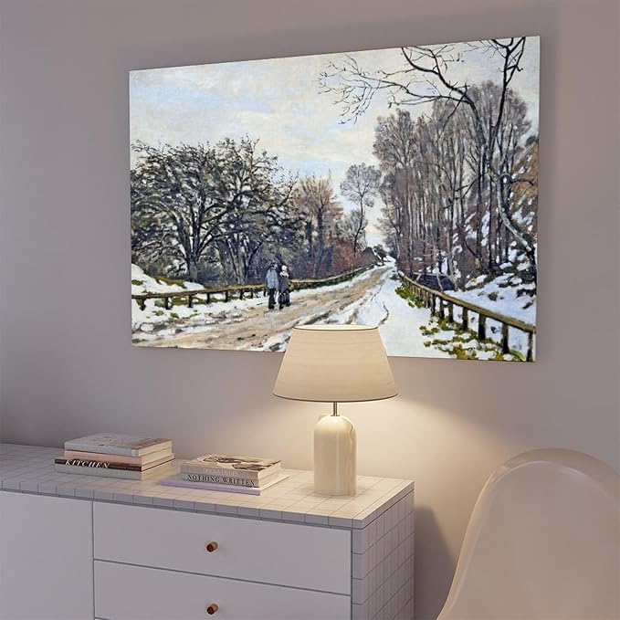 40+ Monet Famous Print Posters The Road to The Farm of Saint-Simeon by Claude Monet Impressionism Canvas Art Poster And Wall Art Picture Print Modern Family Bedroom Decor Posters Frame 24×36inch(60×90