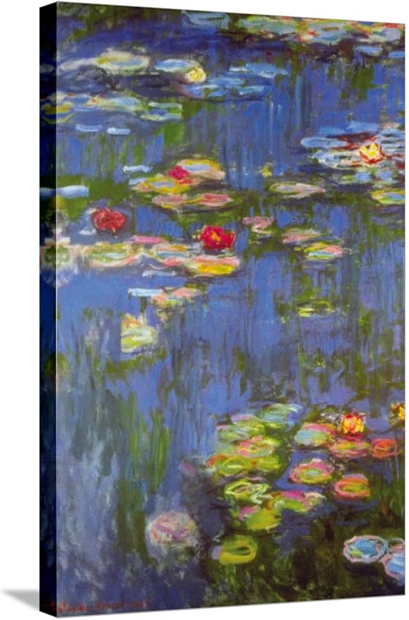 ART.COM Stretched Canvas Print Water Lilies No. 3 by Claude Monet, 16" x 24"