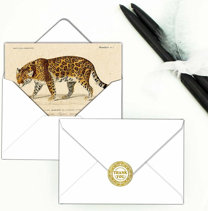 PARTH iMPEX 36 Blank Vintage Note Cards with Envelopes and Stickers – 4x6 Botanical Greeting Cards Bulk – Floral Birds Leaves Animal Retro All Occasion Thank You Cards for Personal Business Use