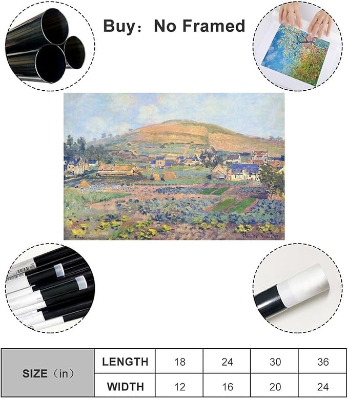 40+ Monet Famous Print Posters The Mount Riboudet in Rouen at Spring by Claude Monet Impressionism Canvas Art Poster And Wall Art Picture Print Modern Family Bedroom Decor Posters Unframe 20×30inch(50