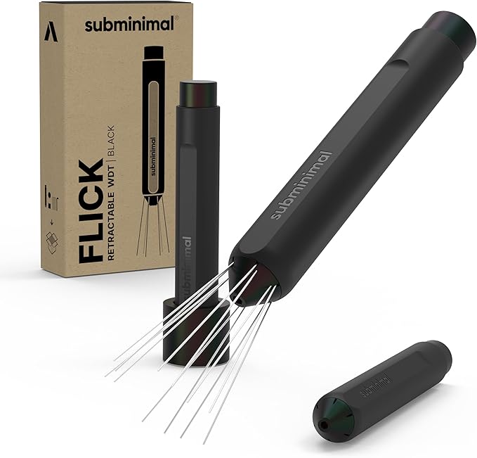 Subminimal Flick WDT Espresso Distribution Tool - Stirrer Tool For Barista-Grade Precision Brewing - Tamper w/Retractable Needles - Coffee & Espresso Machine Parts & Accessories - Coffee Lover Gifts