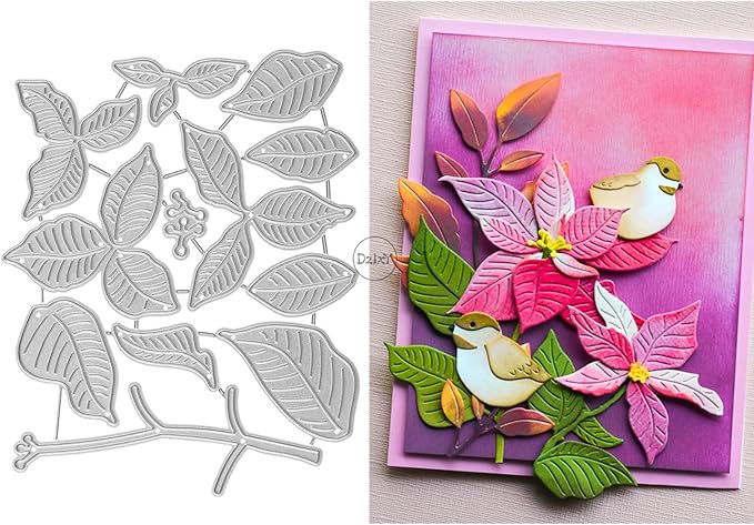 DzIxY Patchwork Tree Branches Leaves Flowers Metal Cutting Dies for Card Making Kit Embossing Paper Die Cuts Set Scrapbook Stencils Supplies Machine Templates
