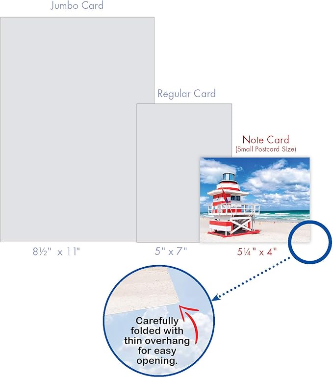 The Best Card Company - 10 All Occasion Blank Cards (4 x 5.12 Inch) - Nautical, Ocean, Sea Life Assortment of Notecards - Life Savers M4946OCB-B1x10