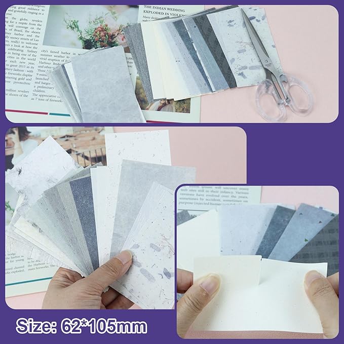 Koqye 215PCS Aesthetic Scrapbook Paper Pack, Junk Journal Supplies Starter Kit with Floral Stickers, Scissor, Quick Dry Glue Pen, Scrapbook Kit for Planner DIY Arts Craft Collage(Mystic Amethyst)