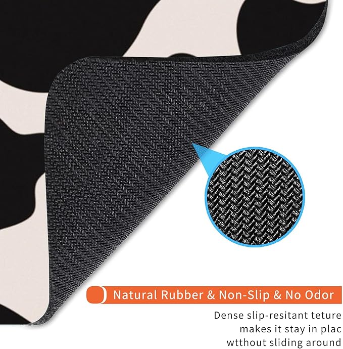 Square Mouse Pad Black Cow Print,Personalized Premium-Textured Custom Mouse Mat Design,Washable Mousepad Cloth,Non-Slip Rubber Base Computer Mouse Pads for Wireless Mouse