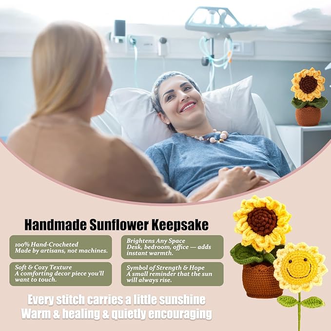 Sunflower Gifts for Women, 7pcs Self Care Get Well Soon Gift Basket – Relaxing Spa Care Package, Thinking of You Birthday Sympathy Gift Box for Mom, Friend, Sister