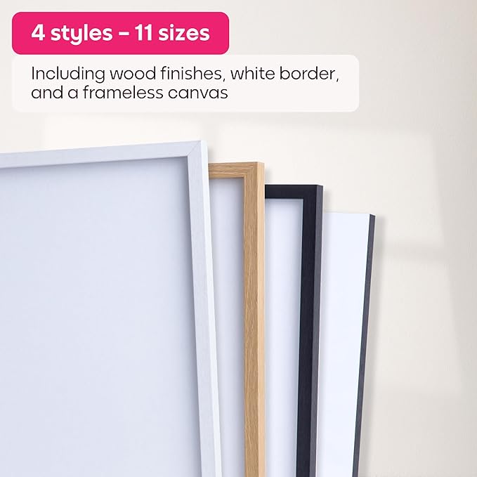 Mixtiles Official Custom Photo Tiles - Magnetic Wall Frames - Adhesive Sticker, no Nails - Personalized Printed Photos - Various Sizes and Frames - 27x36-1-Tile - Normal Oak