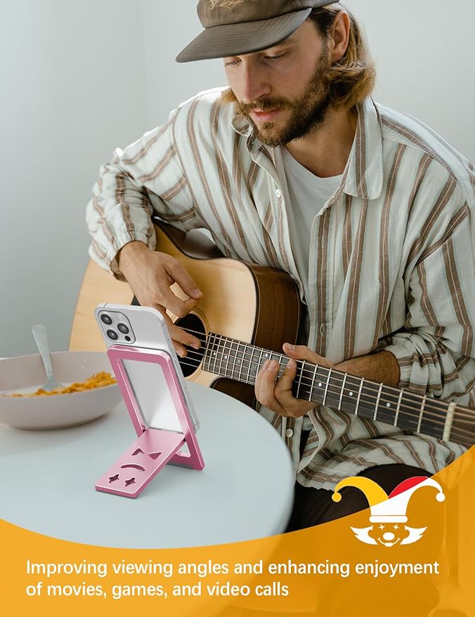 Ultra - Thin Portable Phone Stand: Foldable & Space - Saving, Fits 3.7-7 inch Devices, Pink