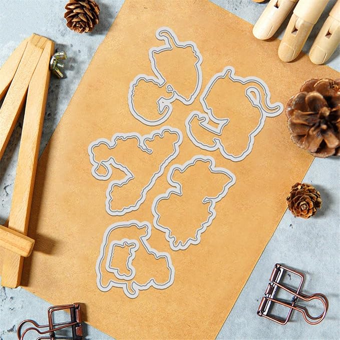 Cozy Mouse Mushroom Stamps and Cutting Dies for Card Making DIY Transparent Silicone Clear Stamp and Metal Die Cuts Sets for Scrapbooking Paper Greeting Cards Decor Seals Craft Supplies
